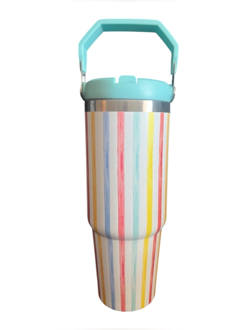 Summer Stripes 30oz Stainless Steel Flip Tumbler – NWT